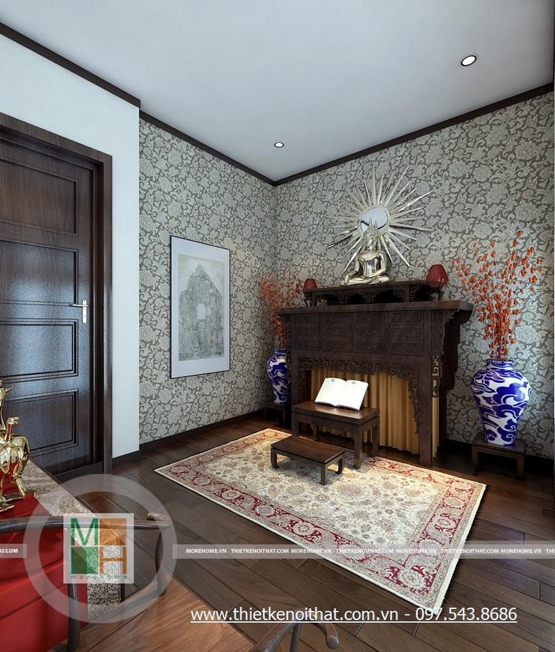 Bàn thờ Phật gỗ tự nhiên cao cấp - Mẫu 07